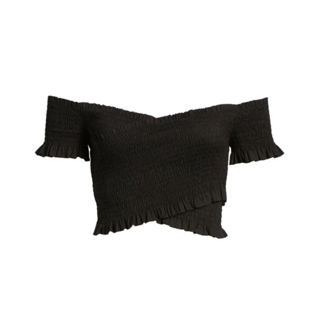 ASTR the Label Crossover Smocked Crop Top